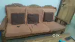 3+2 seater sofa set in good condition, excellent wooden frame