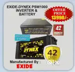 dynex psw 1000 inverter & battery