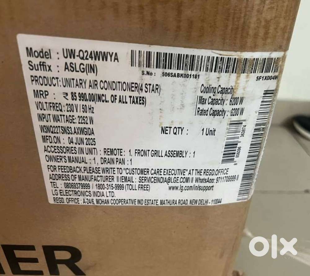 LG AC, Brand New Box pack , 2Ton 4star , Inverter, 4in1 convertible