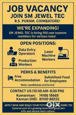 Job vacancies for jewel industry