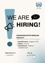 Communicative English faculty needed.. Experienced or fresher