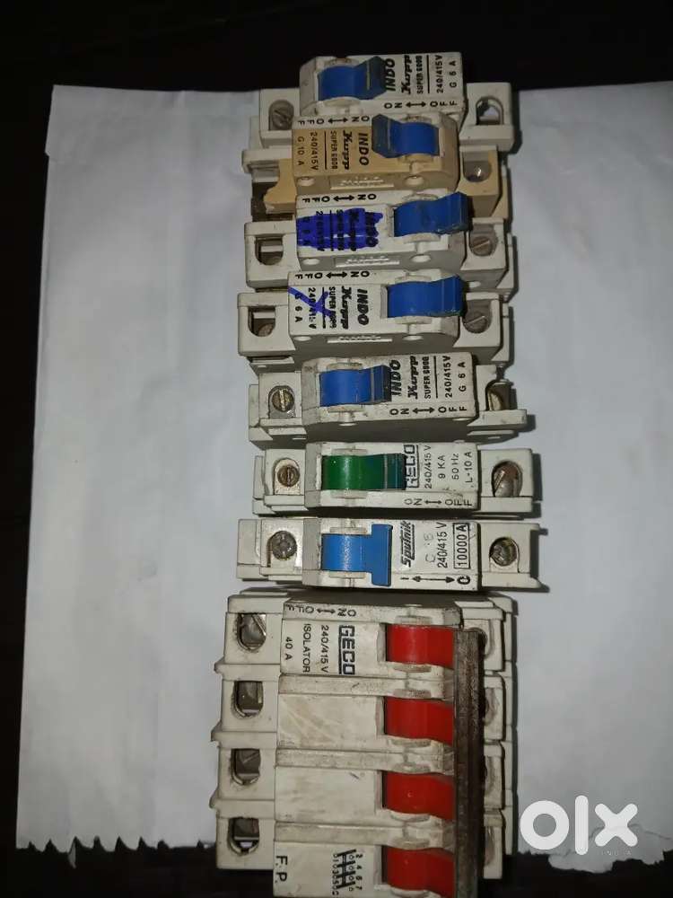 Used But Working 7MCBs & One Power On/Off MCB Available For Sale