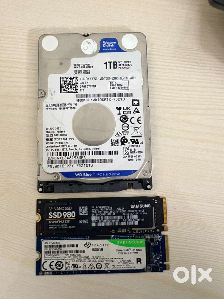 SSD HDD 512gb nvme m.2 and SATA HDD
