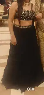 western black lehnga with dape.. a beautiful mirror work