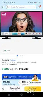 SAMSUNG 32 IND HD SMART TV FRESH CONDITION