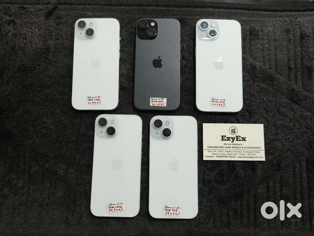 EZYEX - IPhone 15 5G 128 GB Black & Blue Colour Available on Sale!