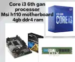 Core i3 6th gan msi 110 bord 4gb ddr4 ram just in 3500/-