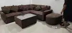 Designer l sofa 7 seater centre table with tools very good condition