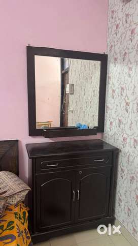 Wooden Dressing table with mirror and storage