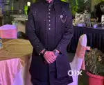 Men black indowestern on rent
