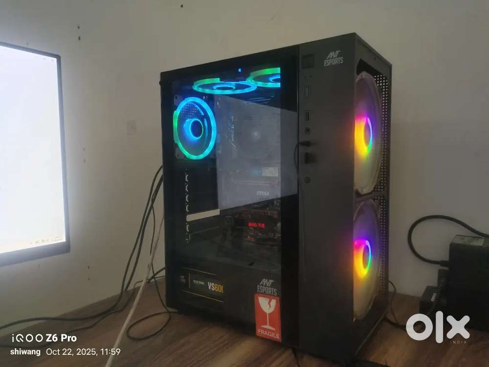 Full gaming pc setup+24 inch LG monitor full IPS display