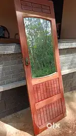 Wood and Mirror bathroom door