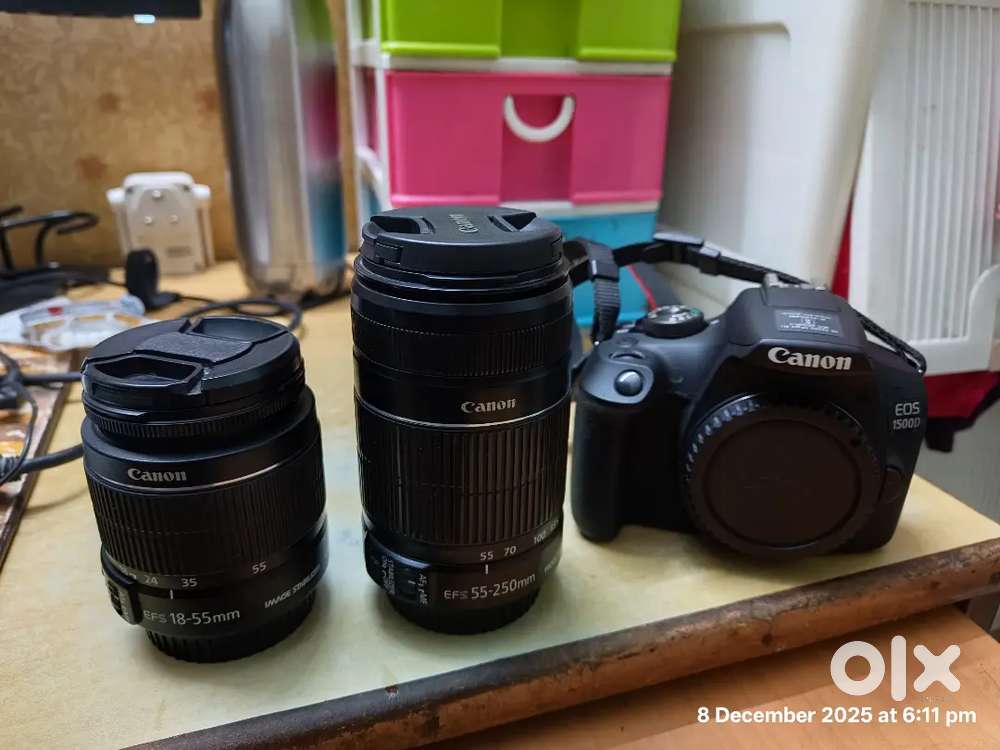 Canon 1500d with 18-55mm and 55-250mm lens