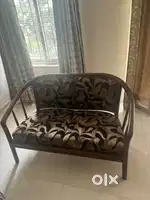 2 seater wooden sofa