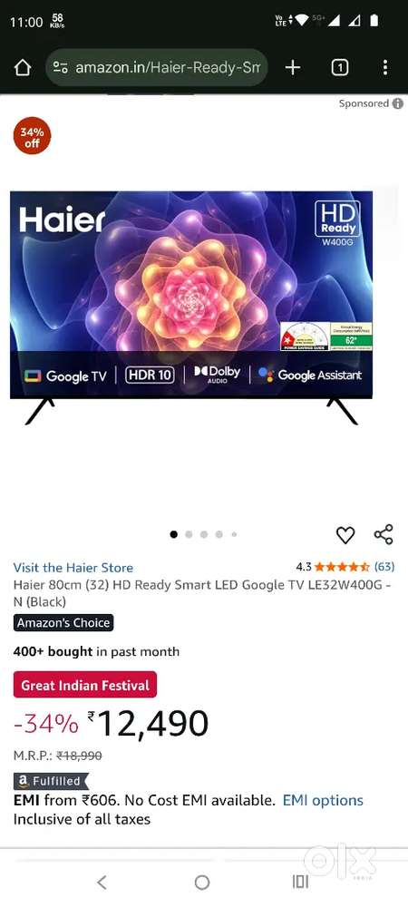 Haier 32 Google Tv