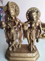 Brass elephant & radhe krishna statue