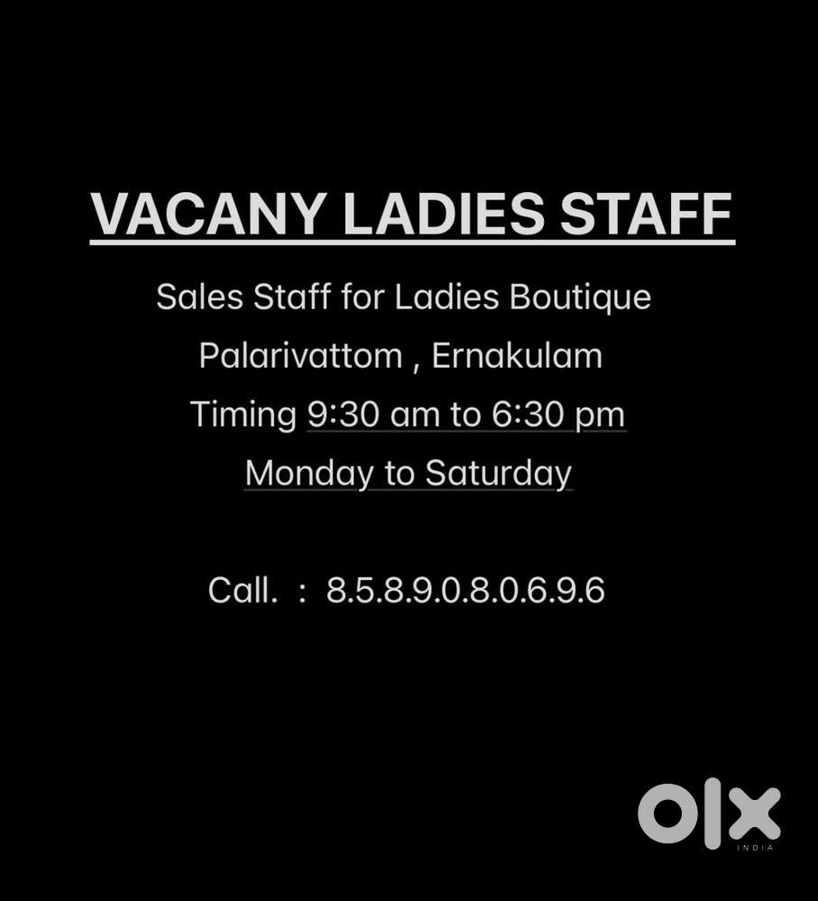 Ladies Sales Staff for Boutique