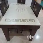 6 seater ultra modern dining table with marble top