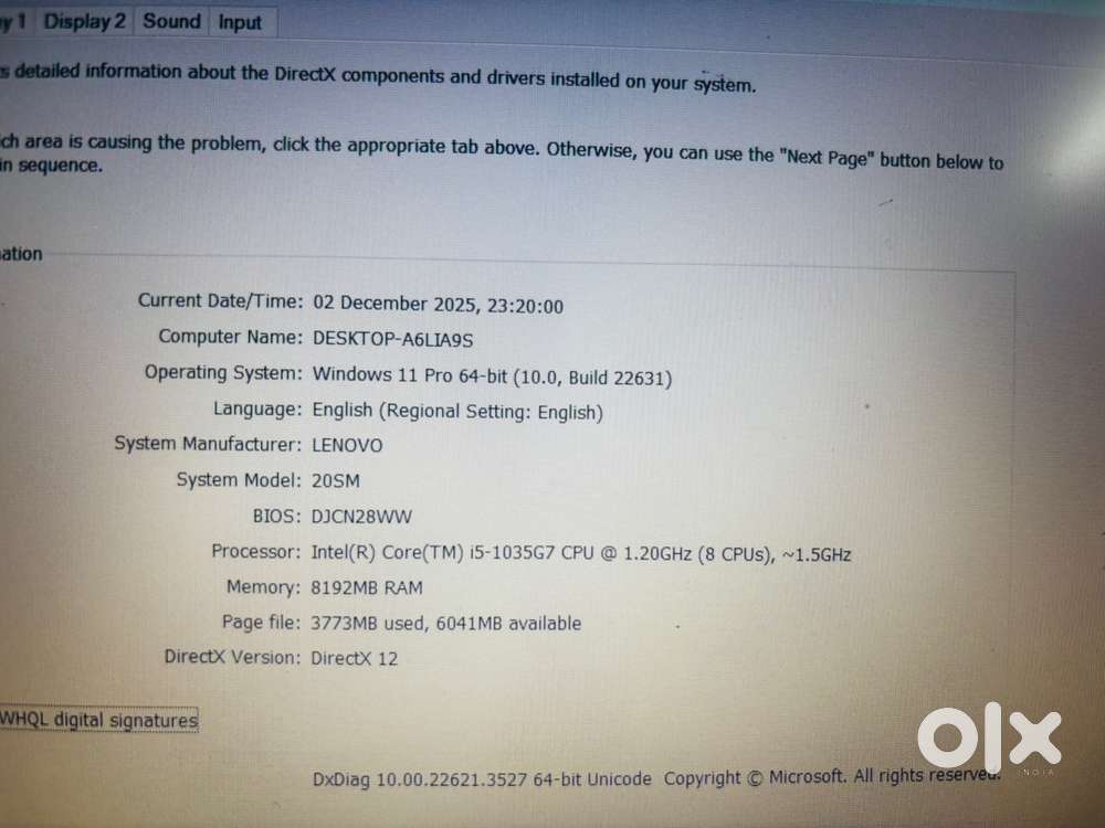 Lenovo laptop thinkbook 15