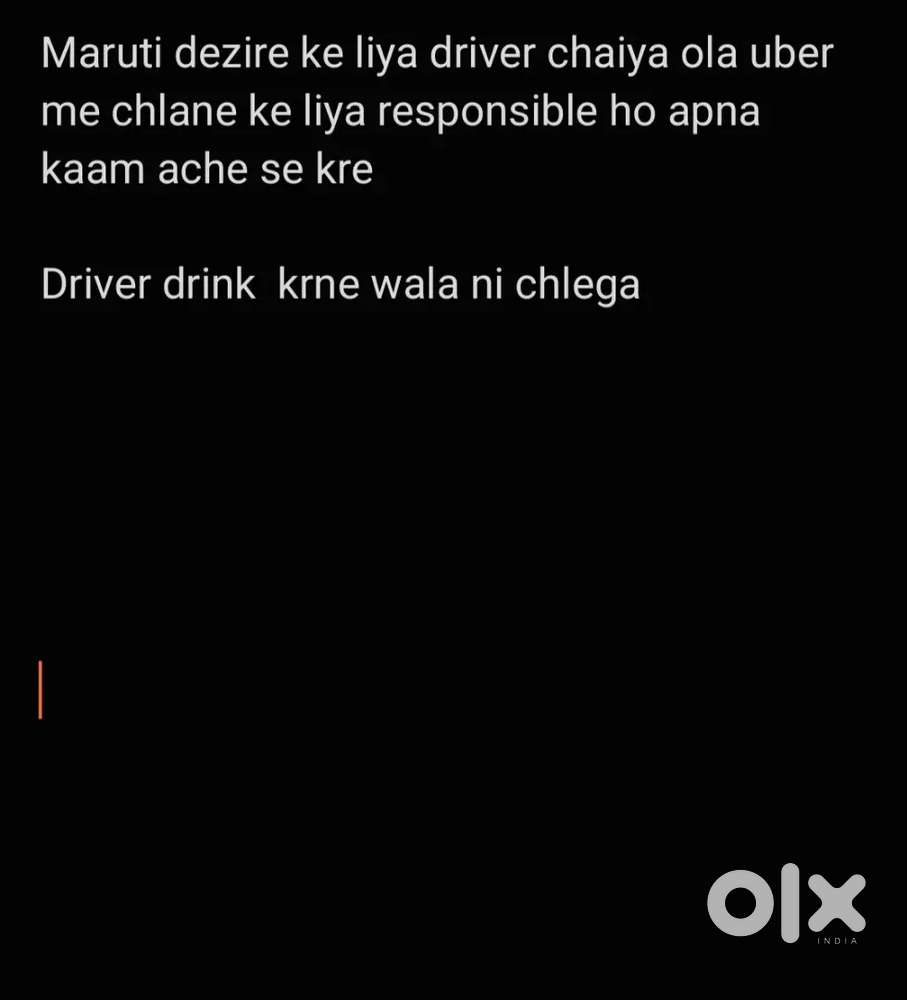 Driver for ola uber