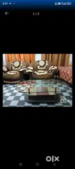 King size sofa set and Glass top Center table. Excellent Condition,