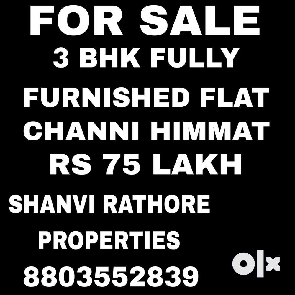 3 bhk fully furnished flat for sale in Channi Himmat