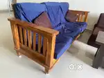 3 seater wooden sofa