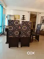 6 seater Dining Table with Tempered Glass Top