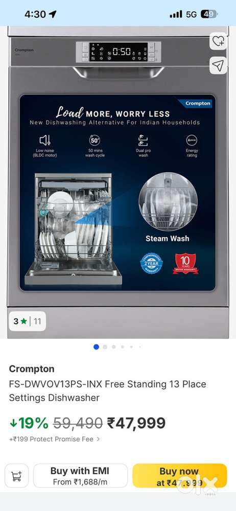 New Crompton Dishwasher