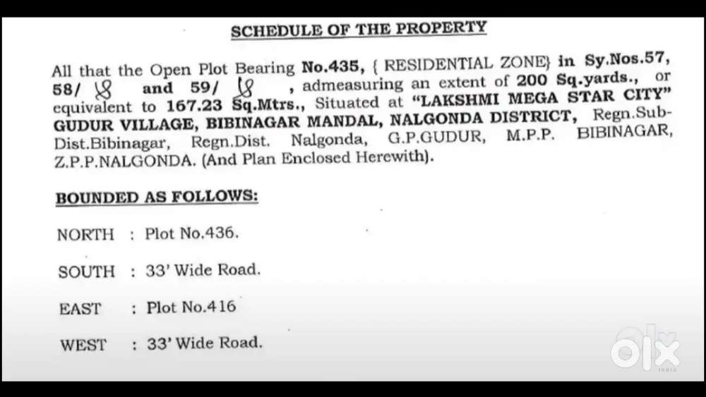 Bibinagar Plot LRS Approved, ready for construction