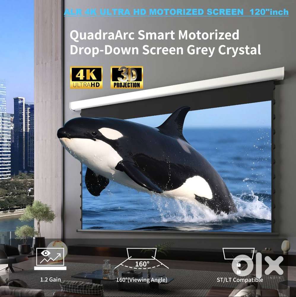 Ultra HD 4K 3D ALR Grey Screen 120inch For Home Cinema Entertainment