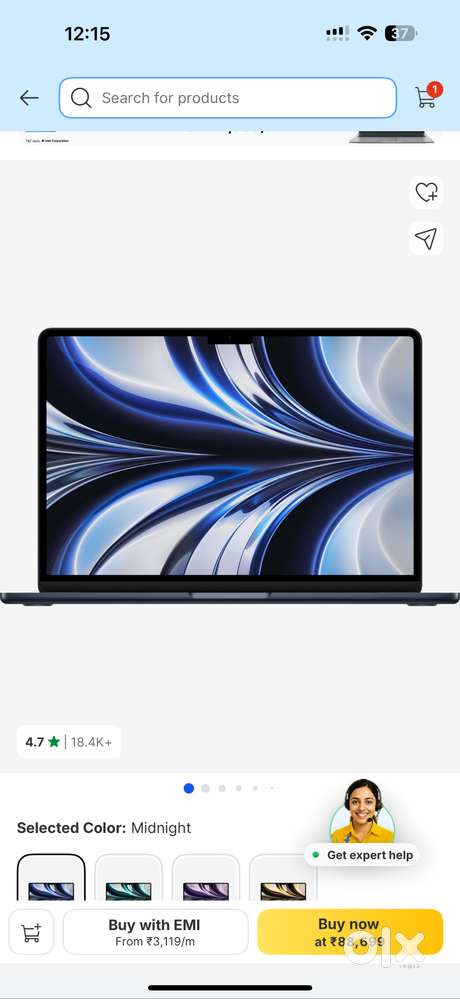 Macbook air M 2 . 8 gb ram  256