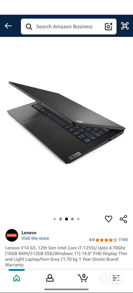 Brand new open box laptop Lenovo v14 I7 12th gen 1 Year Under Warranty