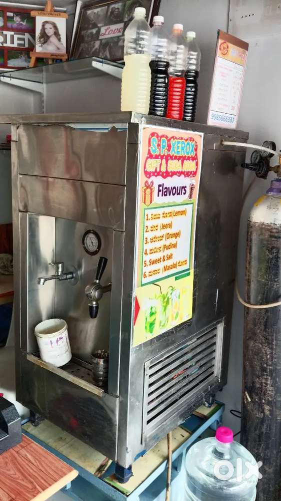 Soda mashin and glass top frezer with out co² cilender