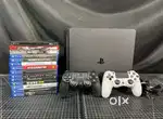 SONY PLAYSTATION 4 SLIM 1 TB BUNDLE WITH GAMES AND 2 CONTROLLERS(USED)