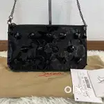 Christian Louboutin Black Enamel Floral Chain Shoulder Bag