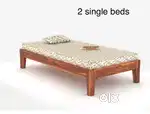 2 single beds + Queen mattress