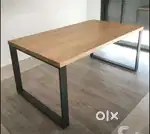 Brand new office table with metal frame and wooden top