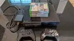 Xbox One with two controllers and 6 games