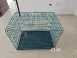 Foldable metal wire dog cage with removable tray