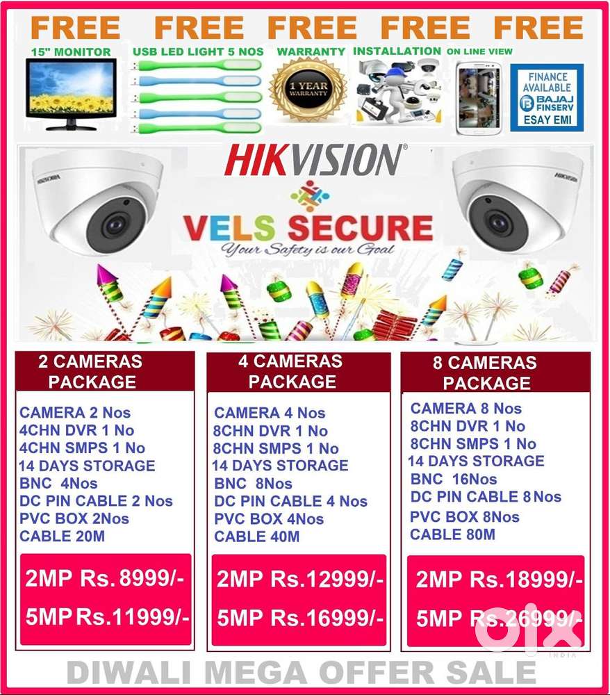 HIKVISION CCTV CAMERA 2MP   DAY & NIGHT     VISION MEGE MEGA DIWALI AT