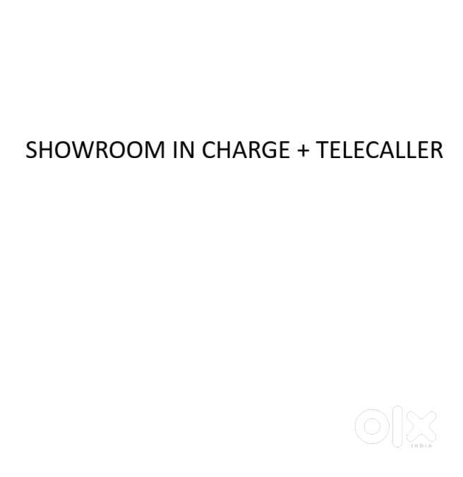 Showroom In-Charge + Telecaller (Female Candidate Preferred)