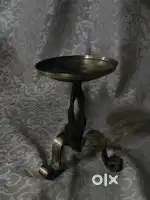 Antique pure brass solid heavy candle stand rear collection