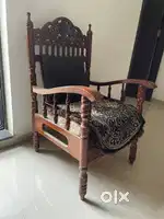Wooden Sofa with a Small Tea Table