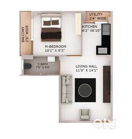 1 BHK Flat for sale| Under Construction | at Old Baiyappanahalli