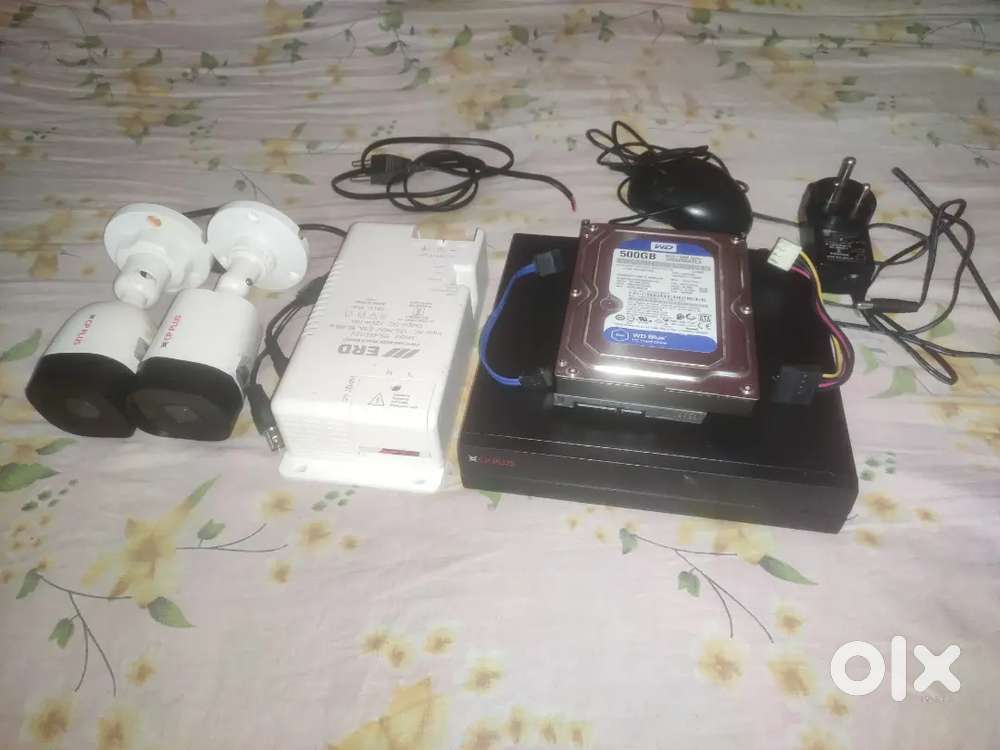 Cp plus 8 channel full hd dvr 2 cp hd camera wd 500gb hdd erd smps