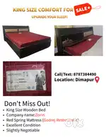 King Size Bed with mattress for sale- slightly negotiable