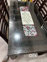 Glass Dinning table with 6 chairs