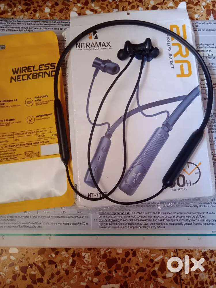 6Months Warranty Earphones Nitramax Neckband FRESH PIECE no secondhand