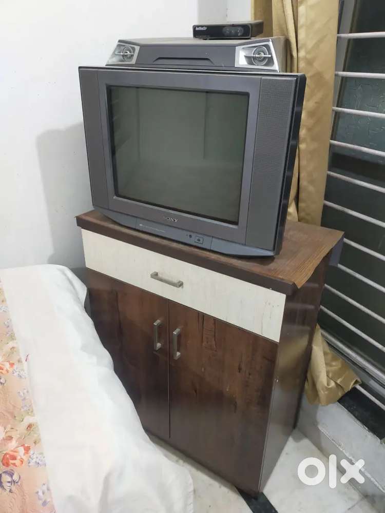 Sony TV with wooden almirah